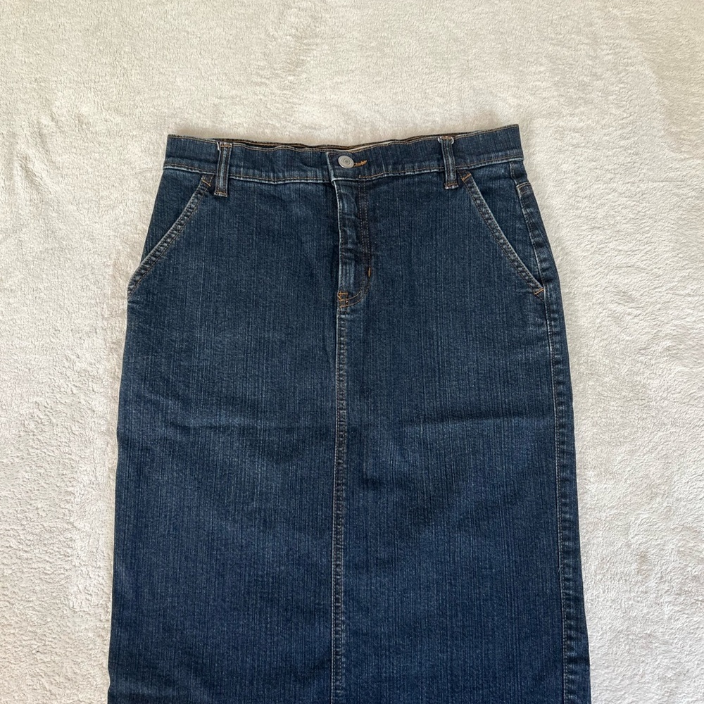 Gap Blue Denim Midi Skirt